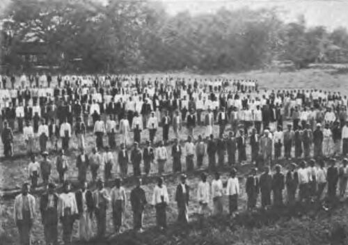 Schoolboys Lined Up For Drills